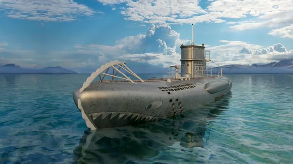 Ilustração 3D de submarino — Fotografia de Stock