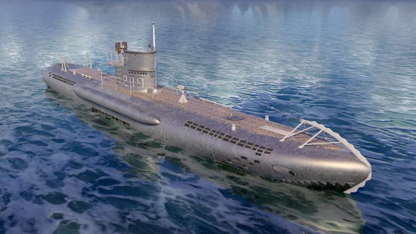 3D ilustracja łodzi podwodnej — Zdjęcie stockowe