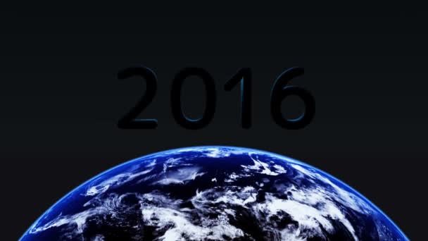 3D illustration of 2016 and the earth — Stock Video