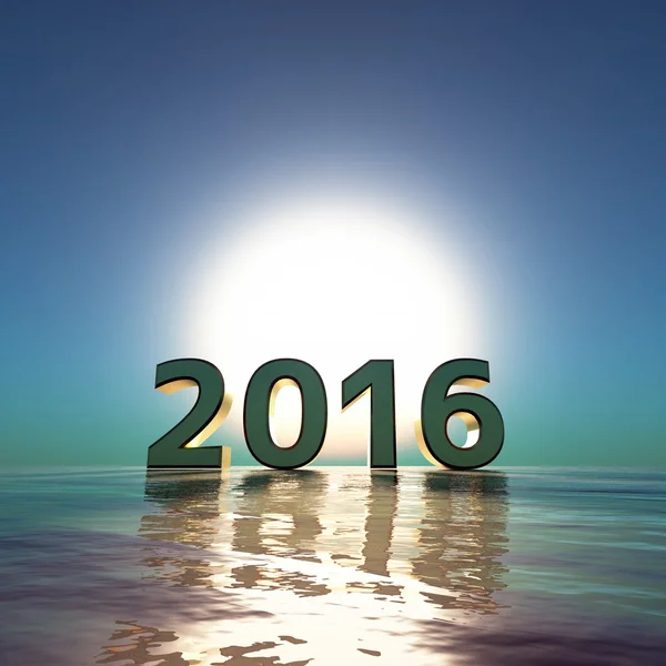 3D illustration of 2016 and sunrise — Stock Photo, Image