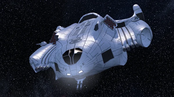 Bir uzay gemisi 3D çizimi — Stok fotoğraf