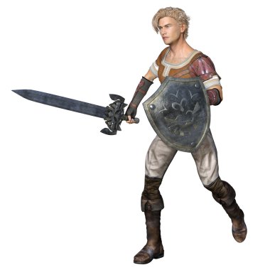 bir şövalye 3D çizimi