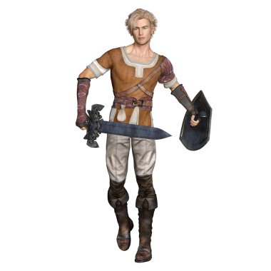 bir şövalye 3D çizimi