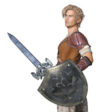 bir şövalye 3D çizimi