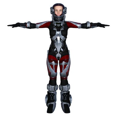 Süper bir kadın 3D çizimi