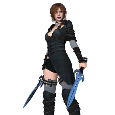 kadın şövalye 3D çizimi