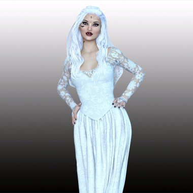 dişi bir vampir 3D çizimi