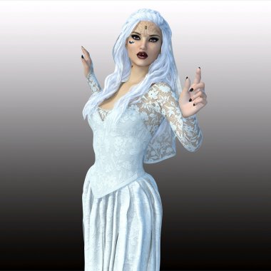 dişi bir vampir 3D çizimi