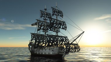 bir yelkenli tekne 3D çizimi