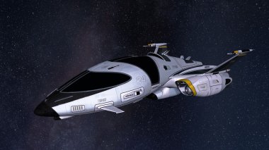 bir uzay gemisi 3D çizimi