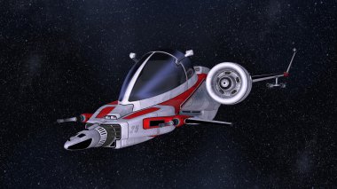 bir uzay gemisi 3D çizimi