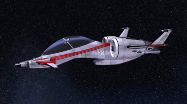 bir uzay gemisi 3D çizimi