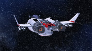 bir uzay gemisi 3D çizimi