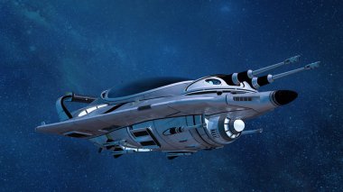 bir uzay gemisi 3D çizimi