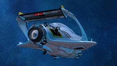 bir uzay gemisi 3D çizimi