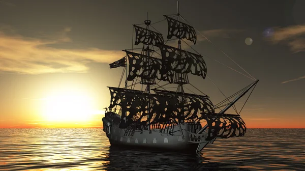 Illustrazione 3D di una barca a vela — Foto Stock