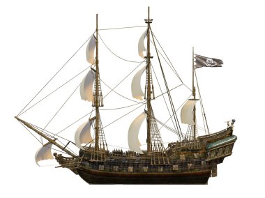 bir yelkenli tekne 3D çizimi