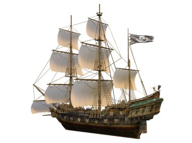 bir yelkenli tekne 3D çizimi