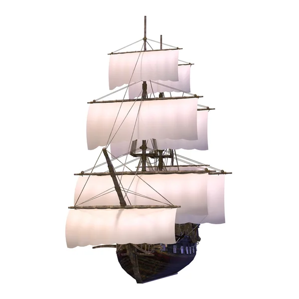 3D illustratie van een zeilboot — Stockfoto