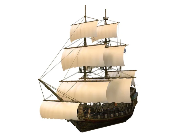 3D illustration of a sailing boat — Stock Photo, Image