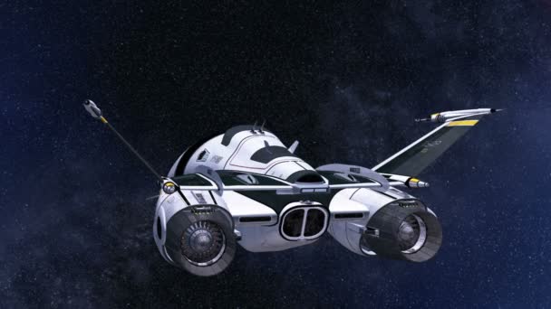 3D ілюстрація космічного корабля — стокове відео