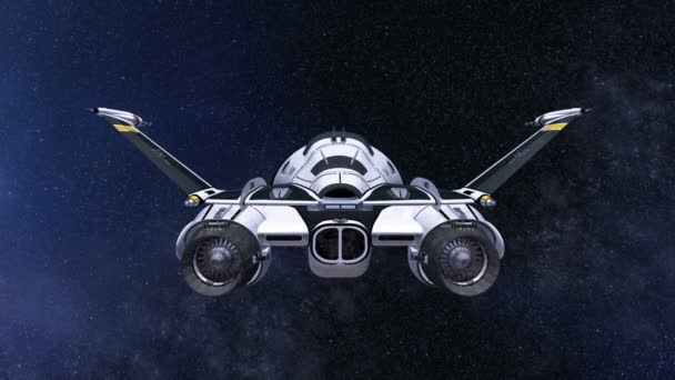 3D иллюстрация космического корабля — стоковое видео