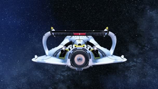 Ilustración 3D de una nave espacial — Vídeo de stock