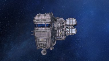 bir uzay gemisi 3D çizimi