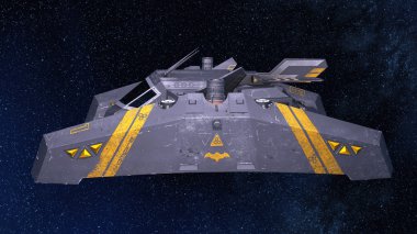 bir uzay gemisi 3D çizimi