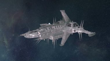 bir uzay gemisi 3D çizimi