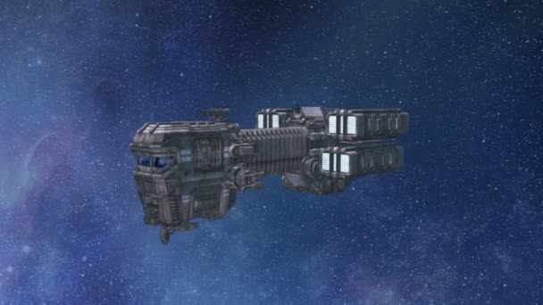 3D obrázek vesmírné lodi — Stock video