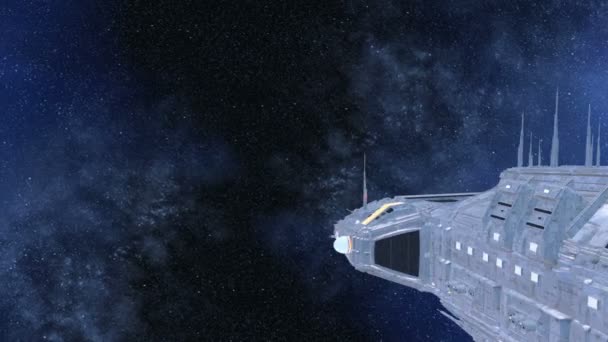 Illustration 3D d'un vaisseau spatial — Video