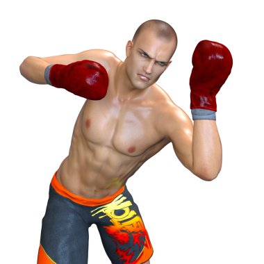 bir boksör 3D çizimi