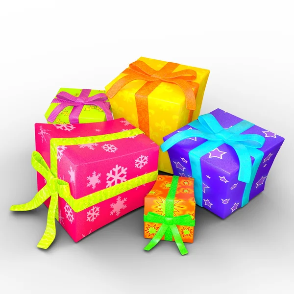 Illustrazione 3D di scatole regalo — Foto Stock