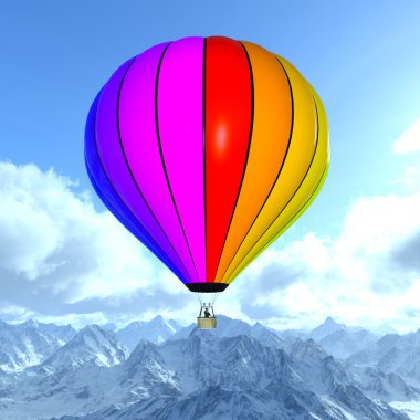 sıcak hava balonu 3D çizimi