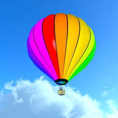 sıcak hava balonu 3D çizimi