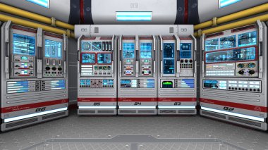 kontrol odası 3D çizimi