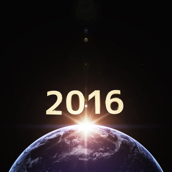 3D illustration of 2016 and the earth — Stock Photo, Image
