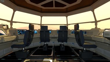 kontrol odası 3D çizimi