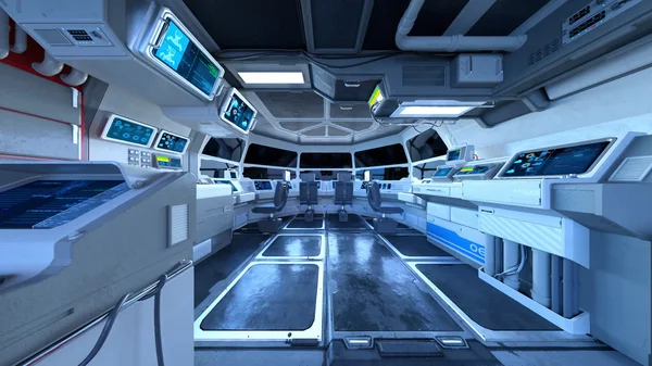 3D illustration av kontrollrummet — Stockfoto
