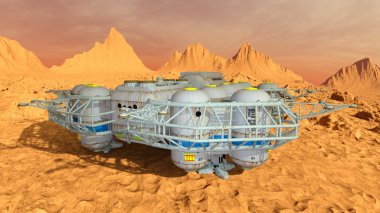 Uzay istasyonunun 3d cg görüntülemesi