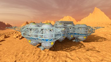 Uzay istasyonunun 3d cg görüntülemesi