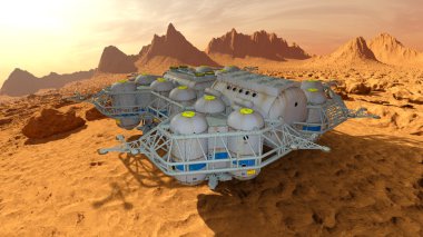 Uzay istasyonunun 3d cg görüntülemesi