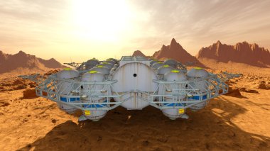 Uzay istasyonunun 3d cg görüntülemesi