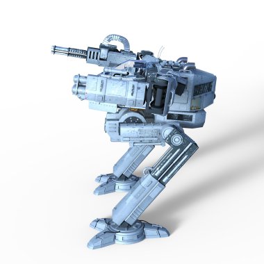 bir savaş robotu 3d cg render