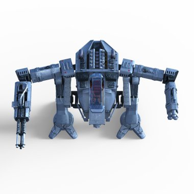 bir savaş robotu 3d cg render