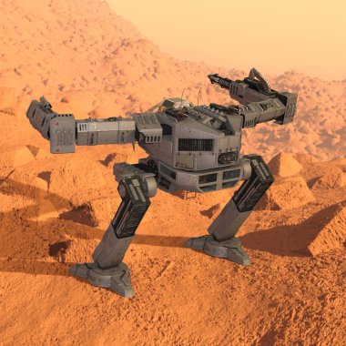 bir savaş robotu 3d cg render