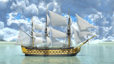 bir yelkenli tekne 3d cg render