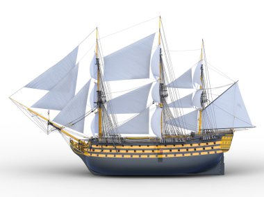 bir yelkenli tekne 3d cg render