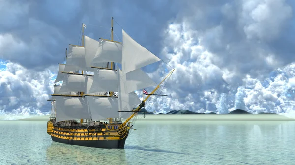 3D CG representación de un velero — Foto de Stock